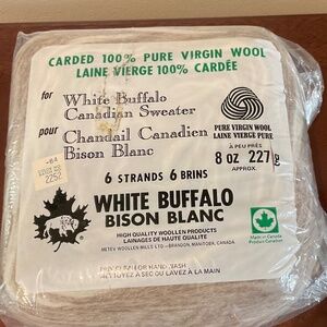 White Buffalo Carded 100% Wool Yarn 6 Strands 8oz. 227g